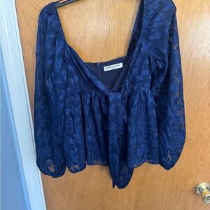 Amanda Uprichard Navy Blue Women's Top